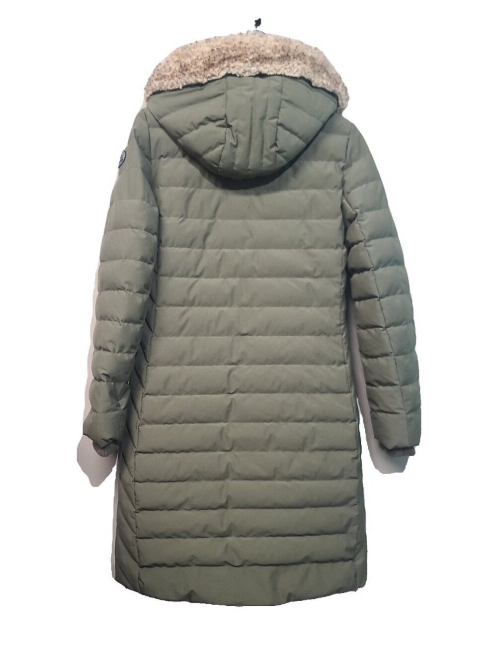Abercrombie & Fitch women's down puffer parka M Deep Olive Green GUC - Picture 5 of 7